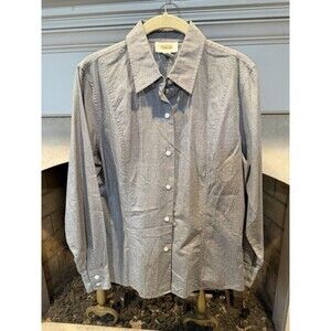 Talbots Long Sleeve Button Front Tailored Top Size 10